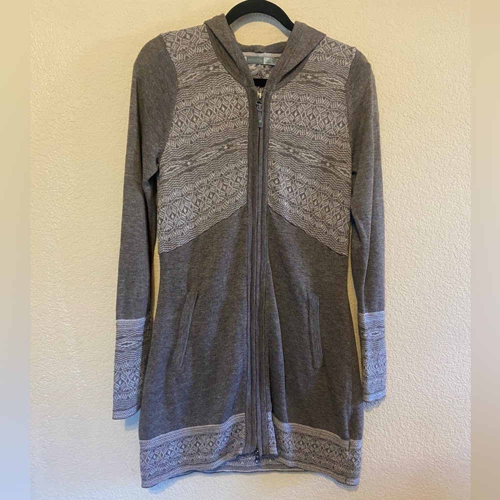 Athleta Gorpcore Kingsbury Wool Blend Sweater Zipper Closure Coat Sz S cabincore